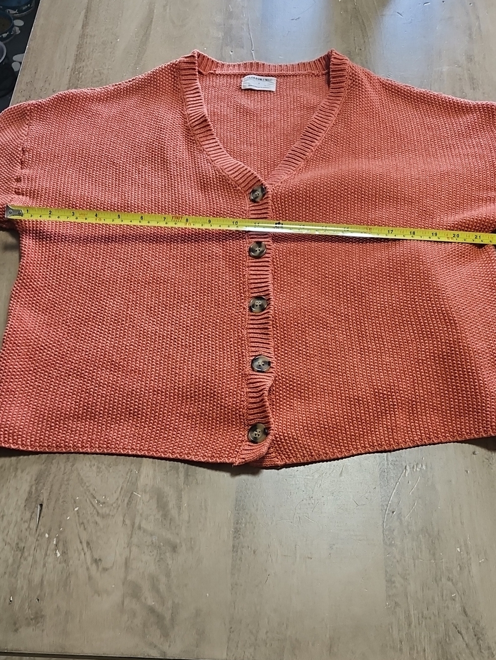 Jackson Rowe Orange Knit Button-Front Cardigan Sweater Size Small - Picture 4 of 8